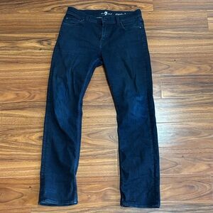 7 For All Mankind Men's Deep Indigo Slim Straight Jeans